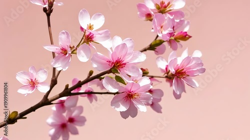 Elegant transition from portrait to blossoming cherry branch highlighting natural beauty