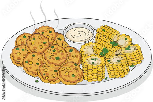 Fried corn on the cob