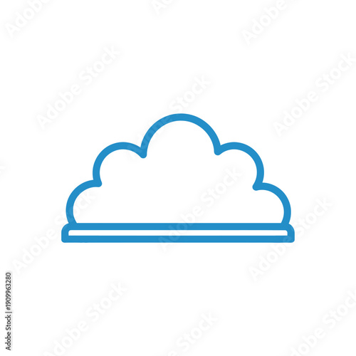 Simple blue cloud icon representing weather and data storage in digital space.