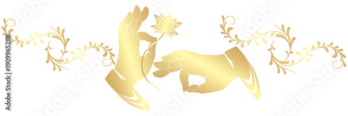 Line hand illustration background for vesak day