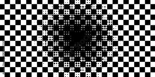 Black and white checkered pattern, Checkerboard seamless pattern