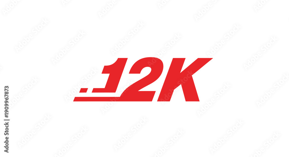 Fototapeta premium Red 12K logo graphic design element.