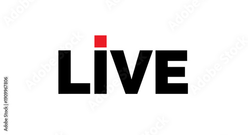 The word LIVE in bold black letters with a red square dot.