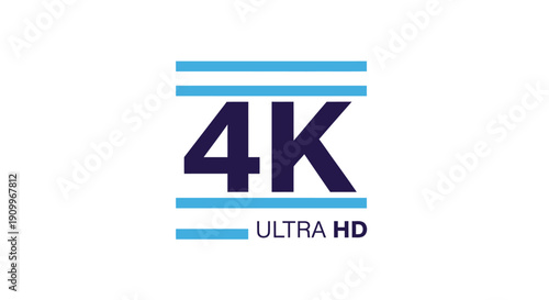 4K Ultra HD Resolution Technology Symbol.