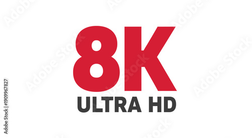 8K Ultra HD Resolution Technology Symbol.