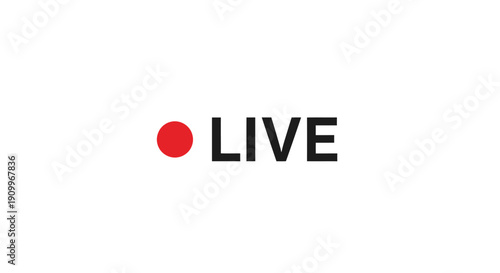 Red dot and the word LIVE on a white background.