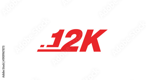 Red 12K logo graphic design element.