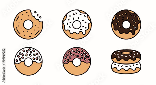 Delicious Assortment of Glazed Donuts with Sprinkles - Sweet Baked Goods Collection
