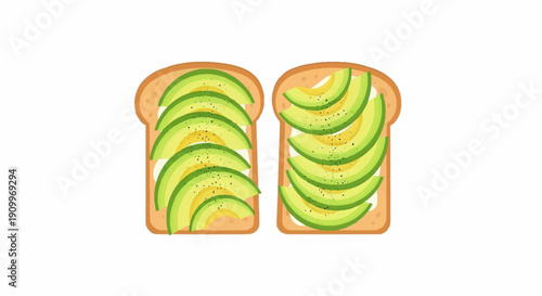 Delicious Avocado Toast with Fresh Slices and Pepper Seasoning - Healthy Breakfast or Snack