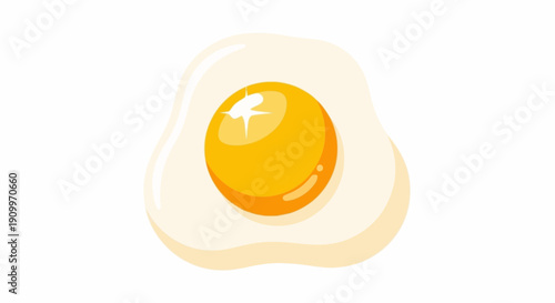 Sunny Side Up Egg Isolated on White Background