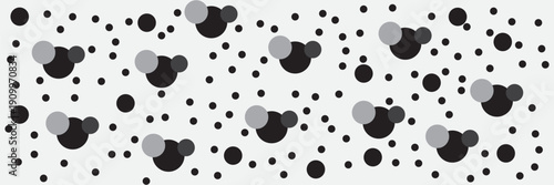 Uneven specks, spots, blobs, splashes seamless pattern. Free hand drawn speckles, flecks, stains or dots of different size wrapping texture. Unusual polka dot white on black monochrome background.