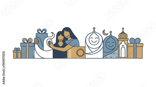 Festive Gifts and Hugs with Muslim Style.