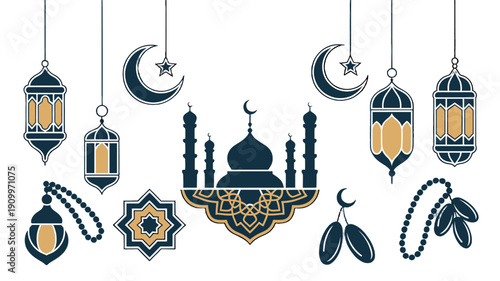 An aesthetic graphic of the Islamic celebration.