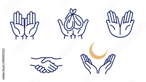 Hands in various gestures, illustrating concepts like giving, caring, and partnership.