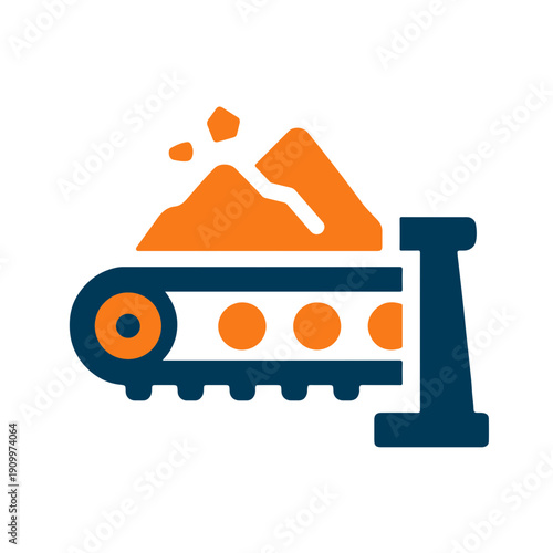 Mining Conveyor Belt Transport Icon