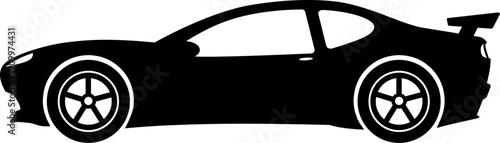 black car isolated on white