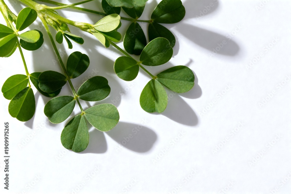 Fototapeta premium A green leafy plant on a white background