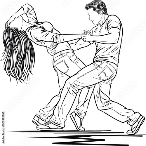 Dynamic Couple Dancing in Energetic Motion