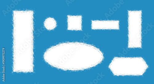 Winter ice and snow borders set with frozen oval, circle, and rectangle frames, frosty texture, blizzard and seasonal Christmas holiday vector design, perfect for festive decorations, greeting cards, 