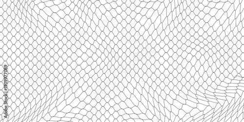 Fisherman hunting net rope texture ornamen net ron damage fence with cut out iron lines template. Soccer, football, volleyball, tennis and tennis net pattern. vector illustration