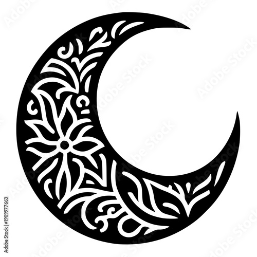 Ethnic crescent moon silhouette