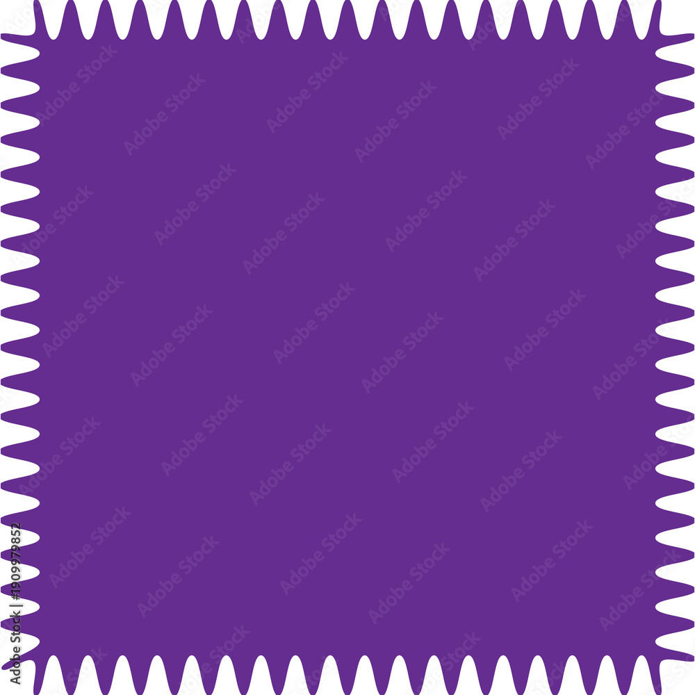 Obraz premium A vibrant purple square with a zigzag border pattern in a repeating sequence