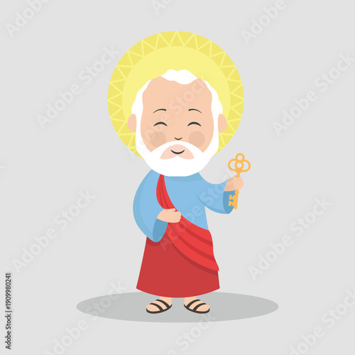 Photography Saint Peter cute illustration. Baby saint.