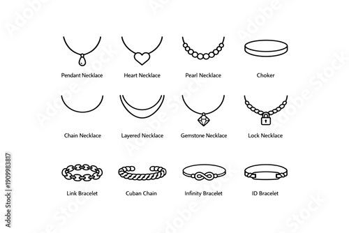 Stylish necklace and bracelet collection: pendants, pearls, and chains