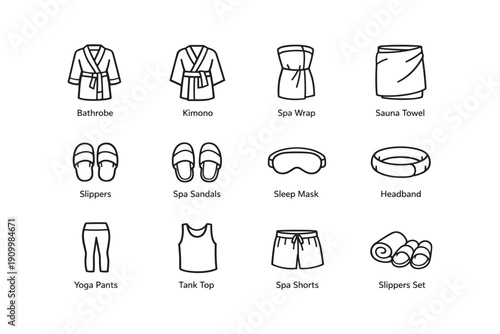 Spa essentials collection: bathrobe, kimono, spa wrap, and more