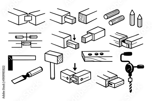 Woodworking techniques: dovetail, mortise, tenon, and joint methods illustrated