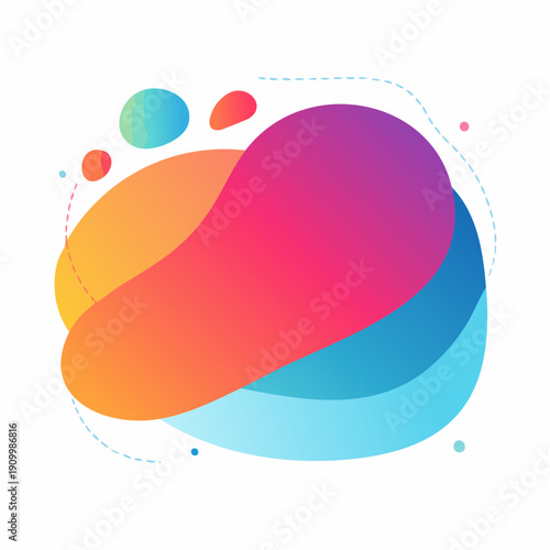 Vector gradient pattern composition Y2K aesthetic oblong fluid organic liquid shapes banner. Experimental color palette.