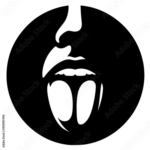 Silhouette of a tongue sticking out