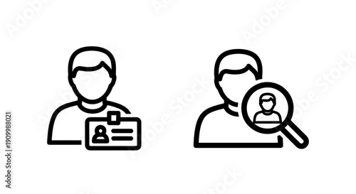 User profile and search icons for identity verification and personnel searching.