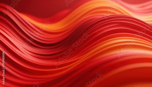 Flowing Crimson: An abstract depiction of flowing waves of vibrant red and orange hues, creating a dynamic and fluid visual experience. 