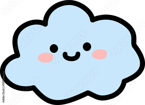 Cute Blue Cloud Illustration