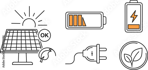 Construction and Demolition Worker Icon Set, Home Renovation and Debris Removal Flat Line Art