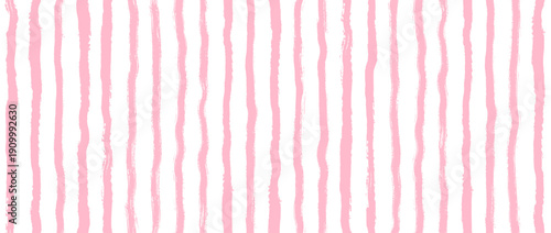 Light pink seamless stripes background. Cute watercolor strokes repeating pattern. Summer pastel straight vertical lines for fabric, wrapping paper, textile, banner, poster. Vector wallpaper