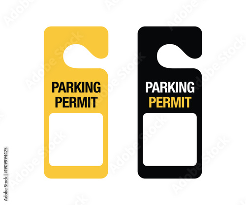 Parking Permit Car Mirror Hanger Template. Customizable Template for Vehicles, Reserved Parking, Event Passes, and Access Control. Perfect for Offices, Apartments, Hotels, and Businesses