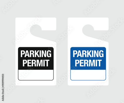 Parking Permit Car Mirror Hanger Template. Customizable Template for Vehicles, Reserved Parking, Event Passes, and Access Control. Perfect for Offices, Apartments, Hotels, and Businesses