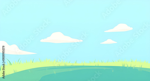 landscape, nature, grassland, meadow, field, green, pasture, plain, countryside, rural, outdoor, scenery, horizon, farmland, sky, bluesky, clouds, cloudscape, daylight, sunlight, sunny, bright, fresh,