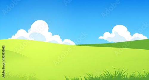 landscape, nature, grassland, meadow, field, green, pasture, plain, countryside, rural, outdoor, scenery, horizon, farmland, sky, bluesky, clouds, cloudscape, daylight, sunlight, sunny, bright, fresh,