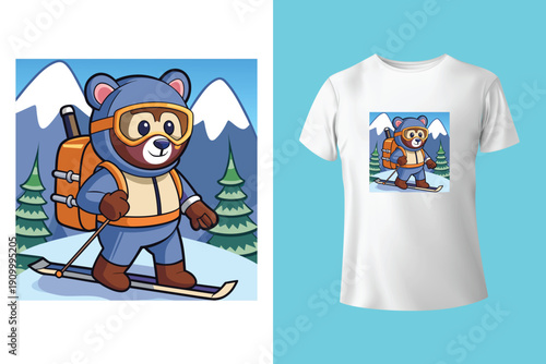 Yeti Snowboarder Vector Set, Bigfoot Winter Sports Character Illustration
