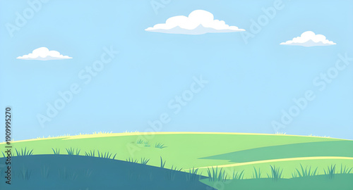 meadow, grass, green, field, pasture, lawn, nature, landscape, scenery, countryside, rural, outdoor, horizon, farmland, sky, blue, clouds, cloudscape, daylight, sunshine, sunny, bright, fresh, calm, p