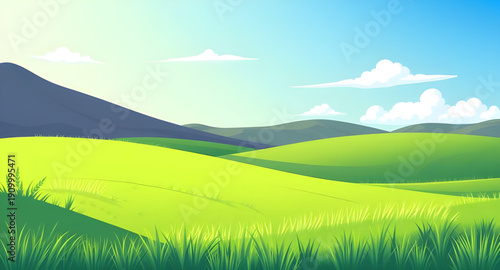 field, grass, greenfield, meadow, pasture, plain, nature, landscape, scenery, countryside, rural, outdoor, horizon, farmland, sky, blue, clouds, cloudscape, daylight, sunshine, sunny, bright, fresh, c