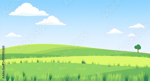 meadow, grassland, field, green, pasture, lawn, nature, landscape, scenery, countryside, rural, outdoor, horizon, farmland, sky, bluesky, clouds, cloudscape, daylight, sunlight, sunny, bright, fresh, 