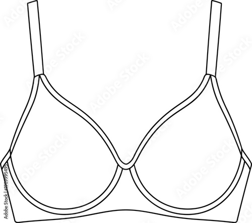 Elegant contour bra line art sketch for fashion design and lingerie marketing purposes vector