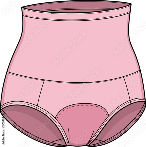 High waisted control panties shaping underwear pink seamless tummy control briefs for women vector