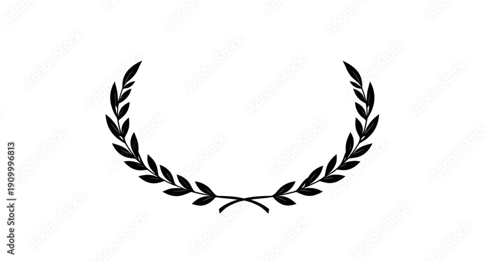Obraz premium laurel, wreath, award, silhouette, victory, honor, achievement, success, champion, winner, prize, medal, excellence, prestige, glory, triumph, emblem, symbol, badge, crest, decorative, ceremonial, rec