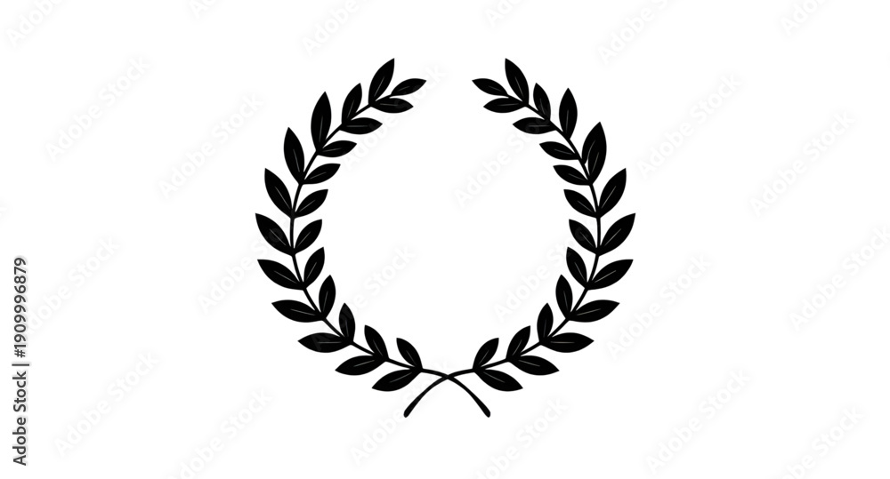 Obraz premium laurel, wreath, award, silhouette, victory, honor, achievement, success, champion, winner, excellence, prestige, glory, triumph, emblem, symbol, badge, crest, decorative, ceremonial, recognition, acco