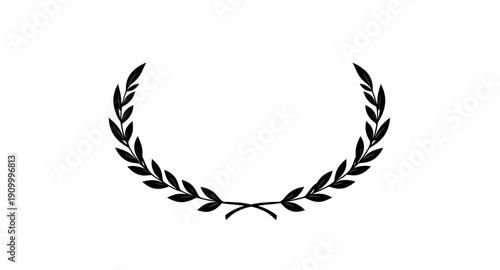 laurel, wreath, award, silhouette, victory, honor, achievement, success, champion, winner, prize, medal, excellence, prestige, glory, triumph, emblem, symbol, badge, crest, decorative, ceremonial, rec